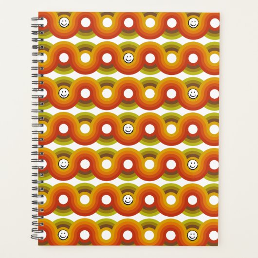 Smiley Vintage Retro Patroon Nr. 02 Planner (Voorkant)