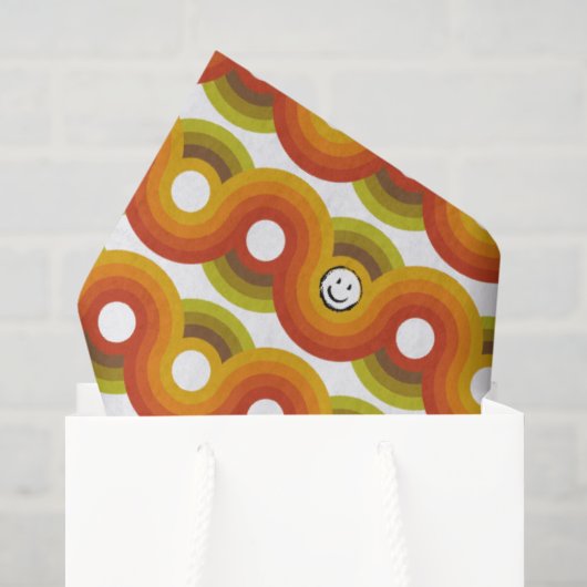 Smiley Vintage Retro Patroon Nr. 02 Tissuepapier (Cadeauzakje)