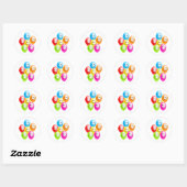 Smilie Balloons Ronde Sticker (Vel)