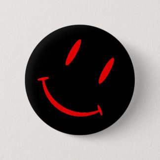 SMILIE BLACK RED RONDE BUTTON 5,7 CM