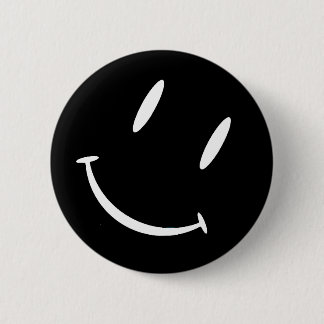 SMILIE BLACK WHITE RONDE BUTTON 5,7 CM