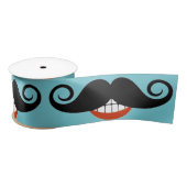 Smilie Mustache Satijnen Lint (Spoel)