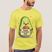 Smiling Avocado Illustration – Healthy & Fun Deco T-shirt (Voorkant)