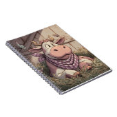 Smiling Barn Koe Pastel Boerderij Notitieboek (Rechterzijde)