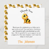 Smiling Bee Baby shower Bedankt Card (Voorkant / Achterkant)