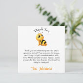 Smiling Bee Baby shower Bedankt Card (Staand voorkant)