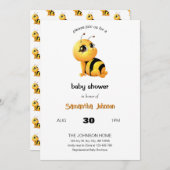 Smiling Bee Baby shower Invitation Kaart (Voorkant / Achterkant)