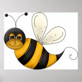 Smiling Bee Fun Bumblebee Character Poster (Voorkant)