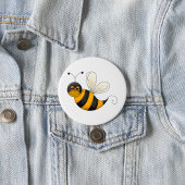 Smiling Bee Fun Bumblebee Character Ronde Button 7,6 Cm