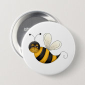 Smiling Bee Fun Bumblebee Character Ronde Button 7,6 Cm (Voorkant /achterkant)