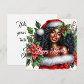 Smiling Black Woman Happy Holidays Feestdagenkaart (Voorkant / Achterkant)