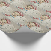 Smiling Boy Sneeuwman Sneeuwpijp Knit Pet Cadeaupapier (Hoek)