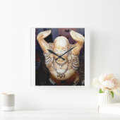 smiling buddha clock vierkante klok (Huis)