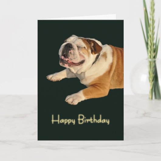 Smiling Bulldog Birthday Card Kaart (Voorkant)