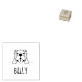 Smiling Bulldog Pet Aangepaste naam Rubberstempel (Gestempeld)