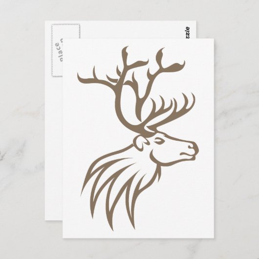 Smiling Cariou Deer Briefkaart (Voorkant / Achterkant)