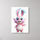 Smiling Cartoon Bunny Character Artwork Canvas Afdruk (Voorkant)