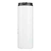 Smiling cartoon hippo holding a huge bouquet thermosbeker (Achterkant)