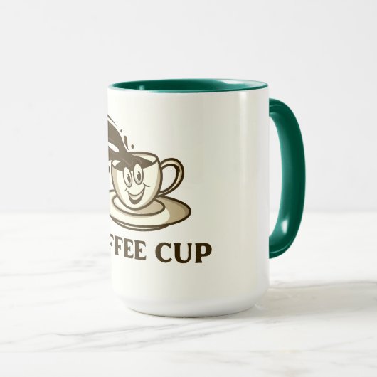 Smiling Coffee Cup Splash – Speelse koffie Mok (Voorkant rechts)