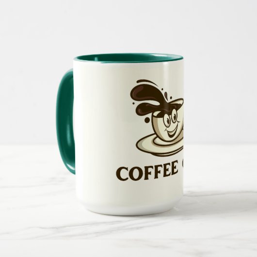 Smiling Coffee Cup Splash – Speelse koffie Mok (Voorkant links)
