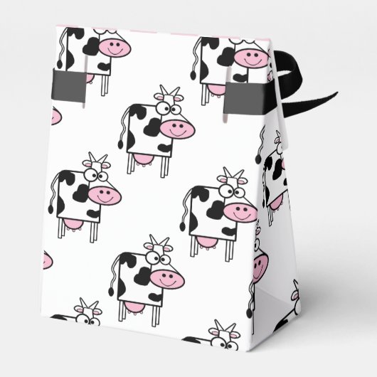 Smiling Cow Girly Animal Print Personalized Bedankdoosjes (Achterkant)