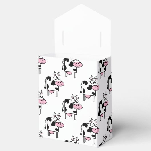 Smiling Cow Girly Animal Print Personalized Bedankdoosjes (Geopend)