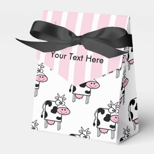 Smiling Cow Girly Animal Print Personalized Bedankdoosjes (Voorkant Zijde)