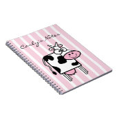 Smiling Cow Girly Animal Print Personalized Notitieboek (Rechterzijde)