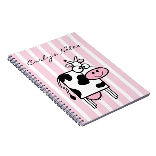 Smiling Cow Girly Animal Print Personalized Notitieboek (Rechterzijde)