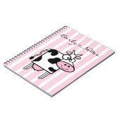 Smiling Cow Girly Animal Print Personalized Notitieboek (Linkerzijde)