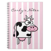 Smiling Cow Girly Animal Print Personalized Notitieboek (Voorkant)