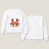Smiling Crab Fishing – Kids’ Long Sleeve Tee (Voorkant /achterkant)
