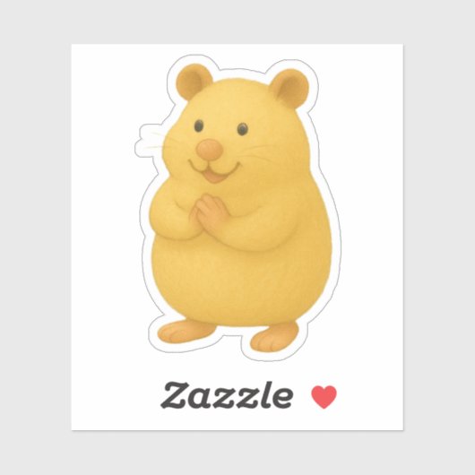 Smiling Cream Hamster Sticker (Vel)