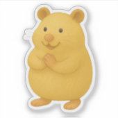 Smiling Cream Hamster Sticker (Voorkant)