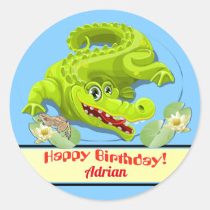Smiling Crocodile Ronde Sticker