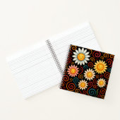Smiling Daisies and Swirls Deluxe Spiral Notitiebo Notitieboek (Binnen)