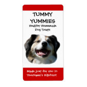 Smiling Dog Doggie Behandelt Keuken Label Sticker (Voorkant)