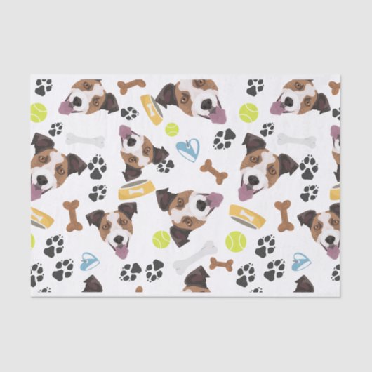 Smiling Dog Jack Russell Terrier Tissuepapier (Voorkant)