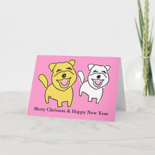 Smiling Dogs Wenskaart Feestdagen Kaart
