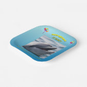 Smiling Dolphin Birthday Design Papieren Bordje (Gebogen)