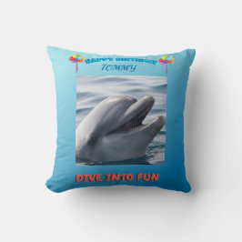 Smiling Dolphin Birthday Kussen