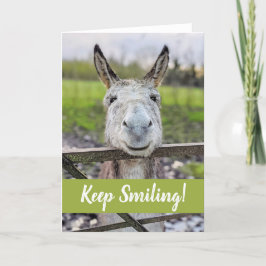 Smiling Donkey "Keep Smiling" Greeting Card Kaart