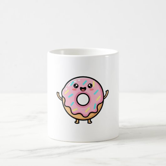 Smiling Donut – Cute Kawaii Illustration Koffiemok (Center)