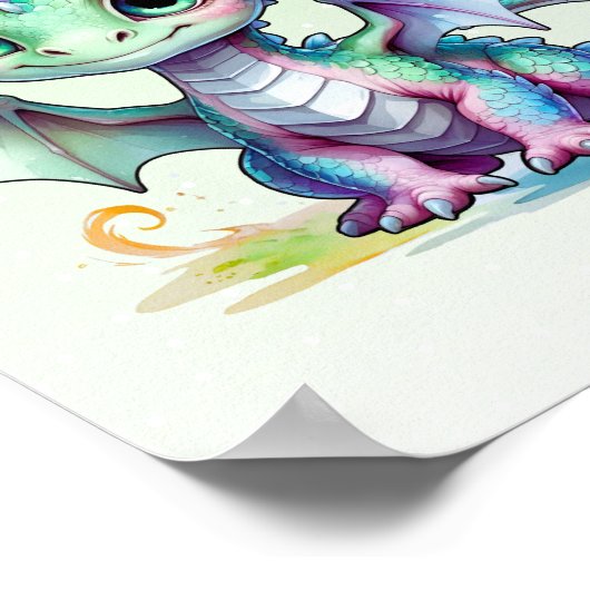 Smiling Dragon Nursery Art Poster (Hoek)