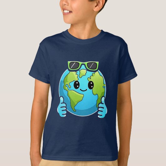 Smiling Earth Kinderen T-shirt Fun Planet (Voorkant)
