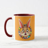 Smiling Easter Bunny – Floral Frame caneca Mok (Links)