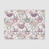 Smiling Faces Floral Pink Purple Tissuepapier (Voorkant)