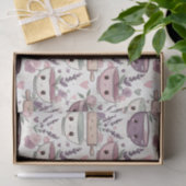 Smiling Faces Floral Pink Purple Tissuepapier (Geschenk)