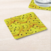 Smiling Faces. Yellow, Kartonnen Onderzetters (Schuin)