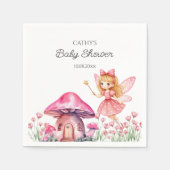 Smiling Fairy and Pink Mushrooms Baby shower Servet (Voorkant)